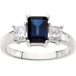 14K White Natural Blue Sapphire & 1/2 CTW Natural Diamond Ring - 61872