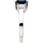 14K White Natural Blue Sapphire & 1/2 CTW Natural Diamond Ring - 61872