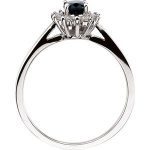 14K White Natural Blue Sapphire & 1/6 CTW Natural Diamond Ring - 61864