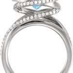 14K White Natural Swiss Blue Topaz & 1/2 CTW Natural Diamond Spiral Ring - 71698