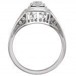 14K White 1/6 CTW Natural Diamond Filigree Ring - 60338