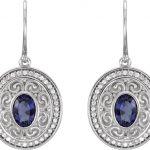 14K White Natural Iolite & 1/3 CTW Natural Diamond Earrings - 85705