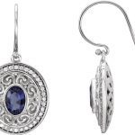 14K White Natural Iolite & 1/3 CTW Natural Diamond Earrings - 85705