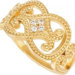 14K Yellow .05 CTW Diamond Granulated Ring - 121946