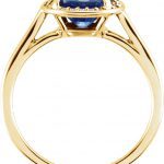 14K Yellow Lab-Grown Blue Sapphire & .05 CTW Natural Diamond Ring - 71632