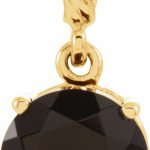 14K Yellow Natural Black Onyx Rope Pendant - 86050