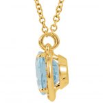 14K Yellow Natural Aquamarine & .04 CTW Natural Diamond 16 1/2" Necklace - 85903