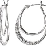 14K White 1/10 CTW Natural Diamond Hoop Earrings - 69254