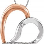 14K Rose Gold-Plated Sterling Silver .02 CTW Natural Diamond Heart 18" Necklace - 650193