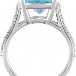 14K White Natural Sky Blue Topaz & 1/4 CTW Natural Diamond Ring - 71722