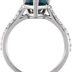 14K White Natural London Blue Topaz & 1/4 CTW Natural Diamond Ring - 71720