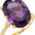 14K Yellow Natural Amethyst & 1/4 CTW Natural Diamond Ring - 71722