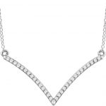 14K White 1/6 CTW Natural Diamond V 18" Necklace - 651756