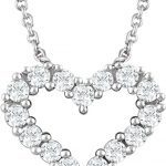 14K White 1/4 CTW Natural Diamond Heart 18" Necklace - 651759