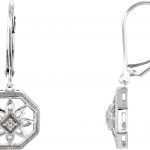 14K White .04 CTW Natural Diamond Filigree Earrings - 67999