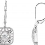 14K White 1/10 CTW Natural Diamond Filigree Earrings - 67985