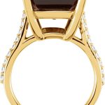 14K Yellow Natural Smoky Quartz & 1/4 CTW Diamond Ring - 71723