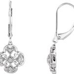 14K White .07 CTW Natural Diamond Lever Back Earrings - 67987