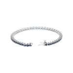 14K White Natural Blue Sapphire Line 7" Bracelet - 651742