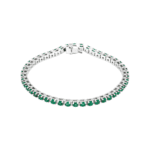 Platinum Natural Emerald Line 7" Bracelet - 651742