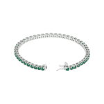 Platinum Natural Emerald Line 7" Bracelet - 651742