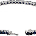 14K White Lab-Grown Blue Sapphire Line 7.25" Bracelet - 651204