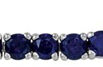 14K White Lab-Grown Blue Sapphire Line 7.25" Bracelet - 651204