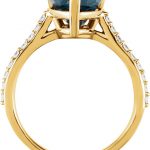 14K Yellow Natural London Blue Topaz & 1/4 CTW Natural Diamond Ring - 71720