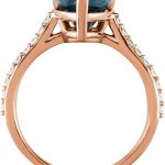 14K Rose Natural London Blue Topaz & 1/4 CTW Natural Diamond Ring - 71720