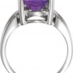 Platinum 14x10 mm Natural Amethyst Ring - 7748