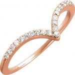 14K Rose 1/6 CTW Diamond V Ring Size 7 - 651806