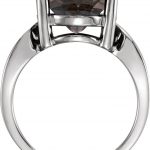 Platinum 16x12 mm Natural Smoky Quartz Ring - 7748