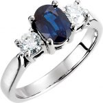 Platinum Natural Blue Sapphire & 3/8 CTW Natural Diamond Ring - 60885