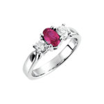 14K White Natural Ruby & 3/8 CTW Natural Diamond Ring - 61466