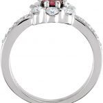 14K White Natural Ruby & 3/4 CTW Natural Diamond Cluster Ring - 121540