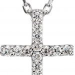 Platinum .06 CTW Natural Diamond Petite Cross 16" Necklace - R42147D