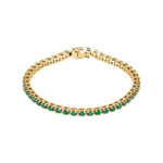 14K Yellow Natural Emerald Line 7" Bracelet - 651742