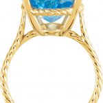 14K Yellow 18x13 mm Oval Natural Swiss Blue Topaz Rope Ring - 71728