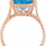 14K Rose 18x13 mm Oval Natural Swiss Blue Topaz Rope Ring - 71728