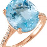 14K Rose Natural Sky Blue Topaz & 1/4 CTW Natural Diamond Ring - 71722