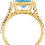 14K Yellow Natural Sky Blue Topaz & 1/4 CTW Natural Diamond Ring - 71722