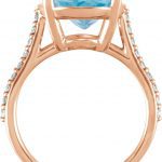 14K Rose Natural Sky Blue Topaz & 1/4 CTW Natural Diamond Ring - 71722