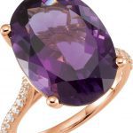 14K Rose Natural Amethyst & 1/4 CTW Natural Diamond Ring - 71722