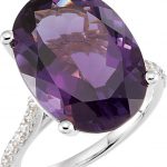 14K White Natural Amethyst & 1/4 CTW Natural Diamond Ring - 71722