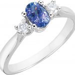 14K White Natural Tanzanite & 1/6 CTW Natural Diamond Ring - 61193