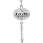 Sterling Silver 1/10 CTW Natural Diamond "Future" Key Pendant - R42295