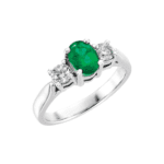 Platinum Natural Emerald & 3/8 CTW Natural Diamond Ring - 61467