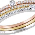 14K White/Yellow/Rose 3/8 CTW Natural Diamond Stackable Rings - Set of 3 - 651974