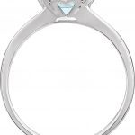 14K White Natural Aquamarine & .05 CTW Natural Diamond Ring - 651952