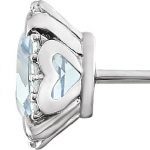 14K White Natural Aquamarine & 1/10 CTW Natural Diamond Earrings - 651954